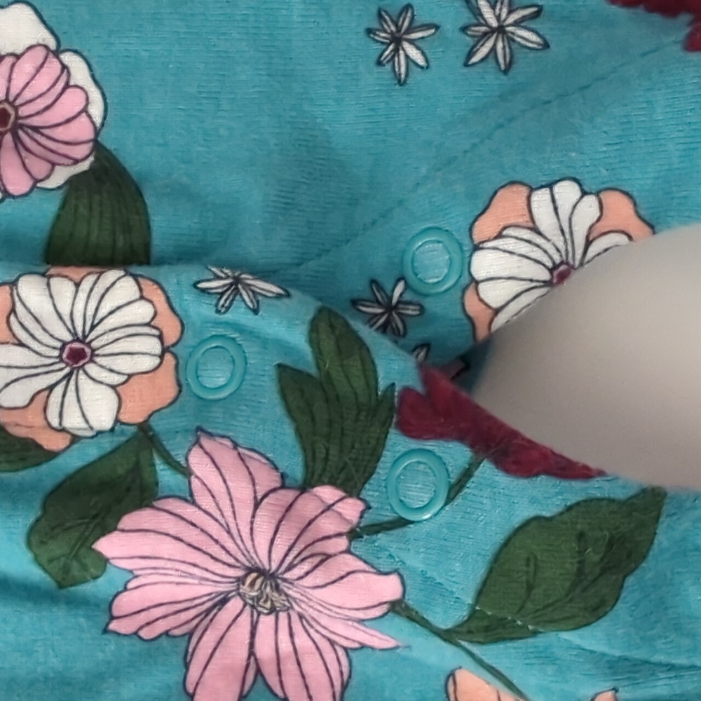 Carter's Infant (3M)  2 Pc. Turquoise Floral Onesie/Footie & Cap - Picture 2 of 6